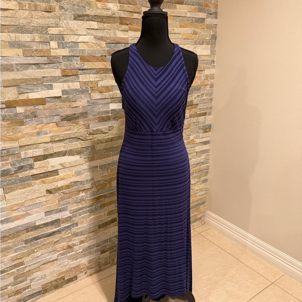 Vintage Y2K Guess Blue Maxi Dress Chain Back Detail High Low Hem Size M NWT